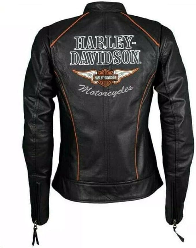 Women’s Black Classic Harley Davidson Motorcycle Leather Jacket