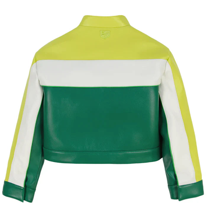AVIREX CROPPED COLORBLOCK MOTO JACKET