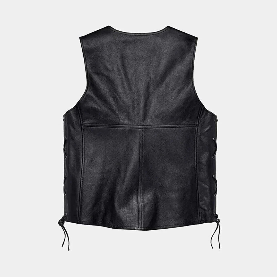 New Men's Black Harley Davidson Traditional Genuine HD Motorbike Leather Vest