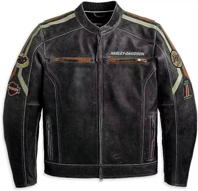 Harley Davidson Black Boxford Leather Jacket