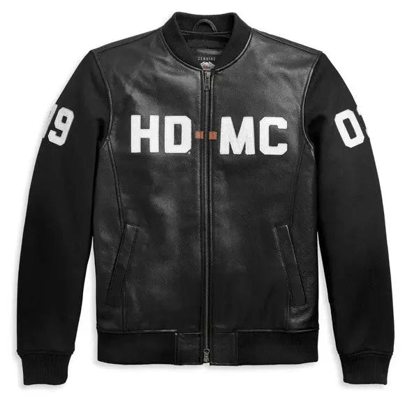 Harley Davidson HD MC Mixed Media Bomber Jacket