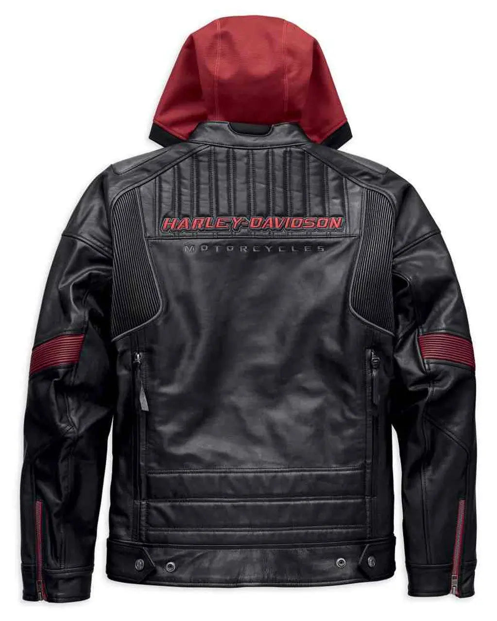 Mens Harley Davidson Motorcycle Leather Jacket with Donhill Hoodie