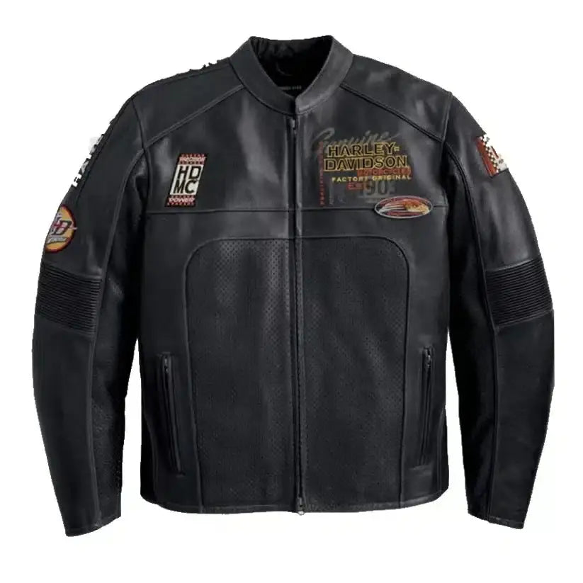 Harley Davidson Men’s Regulator Perforated Black Leather Jacket