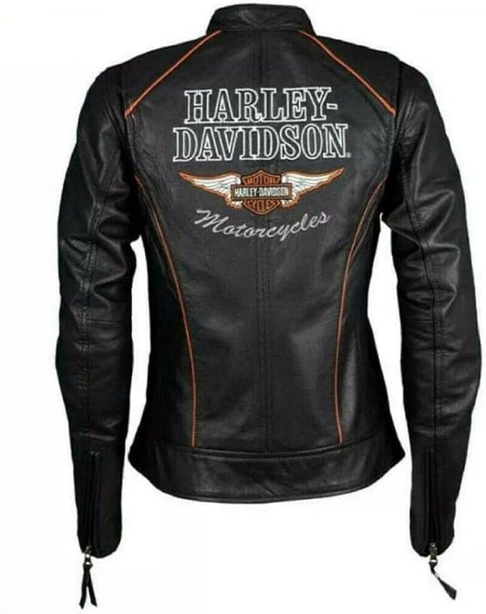 Women’s Black Classic Harley Davidson Motorcycle Leather Jacket