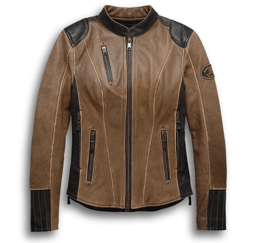 Womens H D Triple Vent System Gallun Leather Jacket