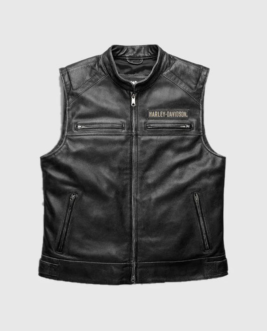 Men's Harley Davidson Passing Link Leather Vest