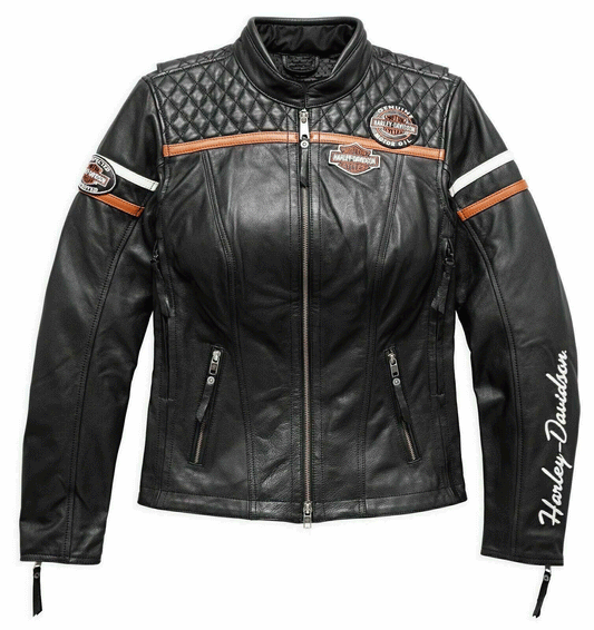 Women Harley Davidson Miss Enthusiast Triple Vent Motorcycle Jacket