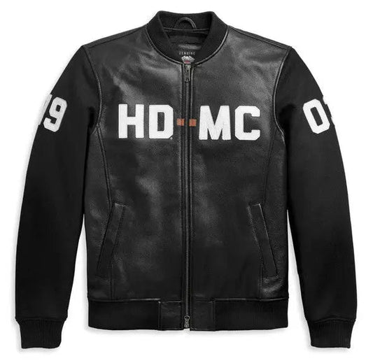 Harley Davidson HD MC Mixed Media Bomber Jacket